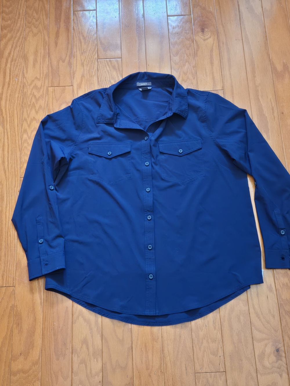 Eddie Bauer Blue Women's Button-Down Shirt Large NWOT